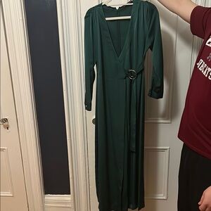 Zara Green Jumpsuit with skirt overlay